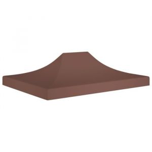 7626MEUB&reg; Ergonomique Toit de tente de r&eacute;ceptionToile de Rechange Toile Sup&eacute;rieure pour Tonelle Chapiteau de Jardin 4x3 m Marron 27