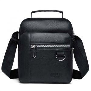 Sacoche &agrave; Bandouli&egrave;re Homme Poitrine Imperm&eacute;able PU cuir pour &agrave; Pied Cyclisme Voyage et Sport XD1334 Noir4