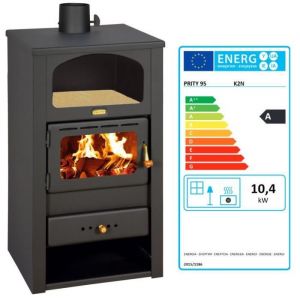 Poêle à Bois - Prity K2N - 10.4 kW - Noir - Combustion optimale