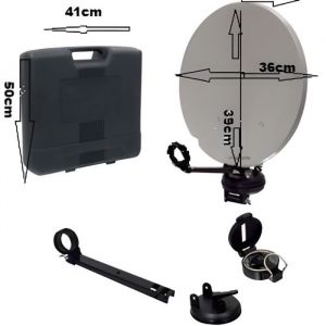 Kit Parabole Camping Car - MICRO - 37Cm - Réception Satellite - Blanc