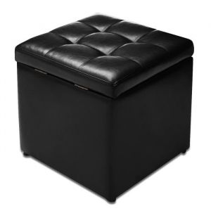 GIANTEX Tabouret Pouf de Rangement en PU Cuir Repose-pied en Cube avec Pieds Antid&eacute;tapants pour Salon Chambre Entr&eacute;e 40X40X40CM
