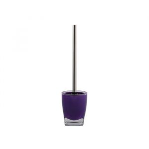 Brosse wc avec support Acrylique & Inox TAHITI Violet MSV