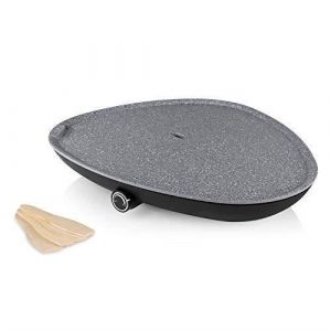 Plancha &eacute;lectrique triangulaire Princess Chef - 4/6 personnes - 50 x 42 cm - 2 000 W - Rev&ecirc;tement Terrazzo
