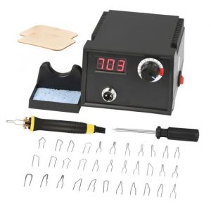 Kit professionnel de pyrogravure Machine de gravure sur bois avec fer à souder réglable en température