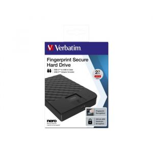 Disque dur externe - Verbatim - 53651 - 2000 Go - USB 3.0 - S&eacute;curis&eacute; par empreinte digitale