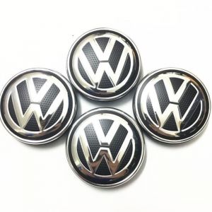 Cache moyeu centre de roue - Volkswagen - 56mm - Logo VW - Lot de 4 - Compatibilit&eacute; Volkswagen