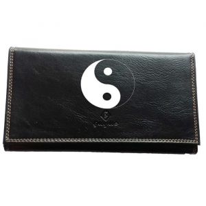 Compagnon Porte Chequier Portefeuille Porte carte Porte monnaie Noir Ying Yang