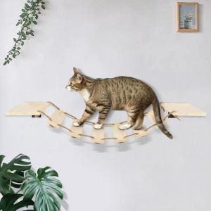 SUPFINE Pont suspendu pour chat - Pont descalade pour chat - Fixation murale - Peut supporter 15 kg - 32.5*15.5*85cm