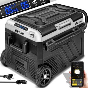 tillvex Glacière à Compresseur  Noir  60 L Congélateur Electrique avec Contrôle WiFi-APP Port USB 12/24 V 230V