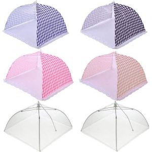 Cloche Alimentaire Pliable 6 Pcs Forme de Treillis Couvercle Nourriture pour Protége Aliments à lextérieur Plats et Fruits à