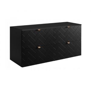 Meuble pour Vasque à Poser 120 cm TREND - avec plan de travail - Noir - 120 x 607 x 46 cm