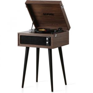 Tourne-disque r&eacute;tro3 vitesseshaut-parleurs int&eacute;gr&eacute;spieds amoviblesenregistreur USBconversion vinyle MP3 (Espresso)