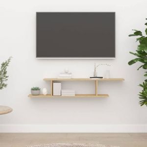*NEW &Eacute;tag&egrave;re Rangement - &Eacute;tag&egrave;re TV murale ch&ecirc;ne sonoma - CLOUD - 125x18x23 cm Bois d&rsquo;ing&eacute;nierie CL40499