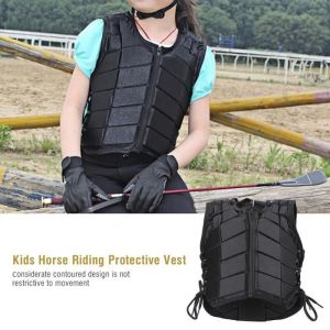 Gilet de protection équitation sécurité confortable - Enfant - Noir - Acrylique
