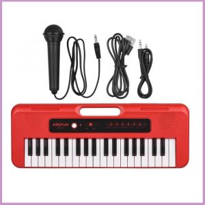 Cocosity Piano &eacute;lectronique pour enfants Bigfun 37 Enfants cl&eacute;s Piano &eacute;lectronique avec mini microphone instruments musical Rouge