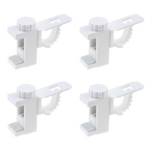 4 Pièces Support de Support de Pince Porte-rideaux Support De Support Pince Porte-Rideaux Barre Transversale Réglable Tringle à