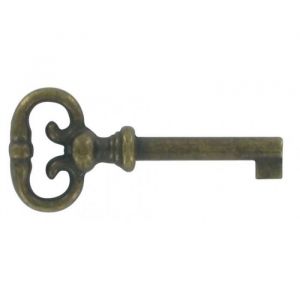 Clé de meuble forée 310 zamack vieux laiton - JEAN BROS - 310Z4