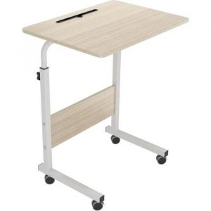 SogesHome Table Roulante de Lit Canapé pour Ordinateur Portable Hauteur Réglable Table dappoint avec 4 roulettes Verrouillables pou