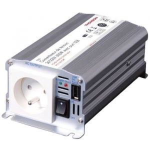 Convertisseur de tension - THOMSON - 24V/220 V - Puissance 600 W - Avec prise USB 2A- Livr&eacute; avec c&acirc;bles batterie