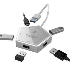 Convertisseur Game 4 Ports USB 3.0 GAME CONVERTER SILVER G1 pour N-Switch-PS 543 / Xbox-one HERMOD