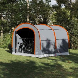 Abri velo - abri moto Vidaxl Tente avec toit Gris et orange 268 x 240 x 191 cm Polyester