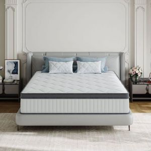 Matelas 180x200 - &eacute;pais 25 cm - M&eacute;moire de Forme + Ressorts - Hypoallerg&eacute;nique -Tissu hautement respirant -7 Zones