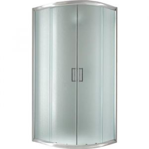 Cabine Paroi Douche Demi-Circulaire - IDRALITE - Alabama - Verre fumé - Réversible - 80x80 cm