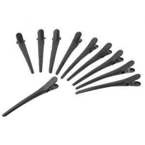 Pince à Cheveux Crocodile en Plastique Noire - SODIAL - 10 pièces