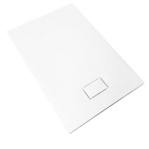 Receveur de douche extra plat PIATTO en SoliCast® 80x120 surface ardoisée blanc Blanc