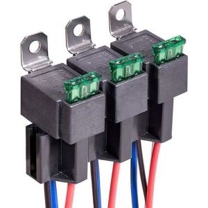 3 pi&egrave;ces Relais Automobile 12V 4 Broches SPST avec Fusibles &agrave; Lame ATOATC 30A Prise avec Fils 14 AWG 16 AWG