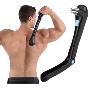 Rasoir pour le dos tondeuse &eacute;lectrique appareil d&eacute;pilation du corps DIY pliable &agrave; 180 degr&eacute;s et sans fil pour hommes et YYV