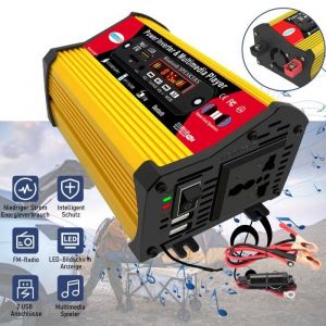 Convertisseur Onduleur Métal 600W 12V à 220V Chargeur Allume-Cigare Transformateur de Courant  pour Voiture Camion