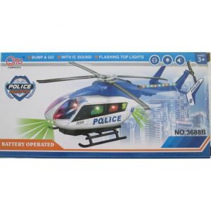 Hélicoptère de police électrique musical et lumineux - LIAM ACCESS - Bleu - Pour enfant à partir de 3 ans