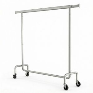 Portant &agrave; V&ecirc;tements Tringle Extensible avec Roulettes 45 x (110-150) x 1629 cm Capacit&eacute; de Charge 130 kg en M&eacute;tal Argent
