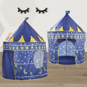 Tente Tunnel Dactivité Portables pour Enfant Maison Tente De Jeu Château Yourte De Plein Air Intérieur Playhouse - Style bleu