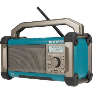 Retekess TR637 Radio de ChantierRadios Portables FM AM avec BluetoothLarge 5000mAh BatterieÉtanche Résistant aux ChutesPort USB