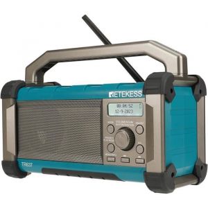 Retekess TR637 Radio de Chantier,FM AM Radio Portables with Bluetooth,Large 5000mAh Batterie,Waterproof Drop-Proof,Port USB