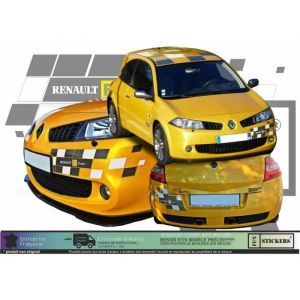 Tuning Sticker Autocollant - RENAULT - Megane 2 RS F1 TEAM - R&eacute;sistant UV - Kit complet - Pose simple