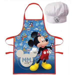 Ensemble de tabliers - Disney - Mickey 1928 - Tablier et Toque - 100% polyester - Pour enfants 3-8 ans