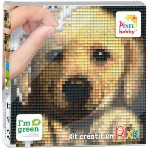 Kit cr&eacute;atif - PIXEL - Tableau 12 x 12 cm - Chien - 3D - Mixte - &Agrave; partir de 5 ans
