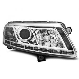 Paire de feux phares Audi A6 C6 04-08 Daylight DRL led chrome (U73)