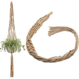 1Pc Macram&eacute; Suspendu Plante Pot Plante Suspension Porte Corde de Jute D&eacute;coration Int&eacute;rieur Boh&ecirc;me Coton Pot de Fleur Plant Hanger