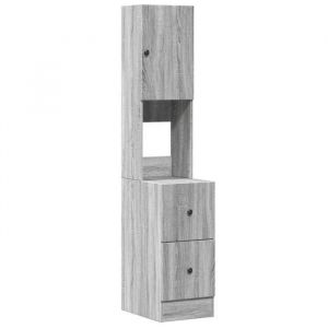 NEUF Armoire de cuisine - Colonne bas de cuisine - sonoma gris 35x50x180cm bois d&rsquo;ing&eacute;nierie promo578393