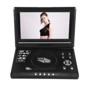 Lecteur DVD Portable avec &Eacute;cran Rotatif 98 Pouces &Eacute;cran Orientable sur 270 Degr&eacute;s Batterie Rechargeable Int&eacute;gr&eacute;e Accepte USB/CD/SD