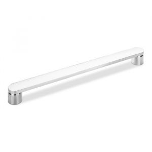 Poignée de meuble SW104 Entraxe 320 mm Chrome poli Poignée darmoire longueur 350 mm largeur 30 mm hauteur 36 mm de JUNKER Design