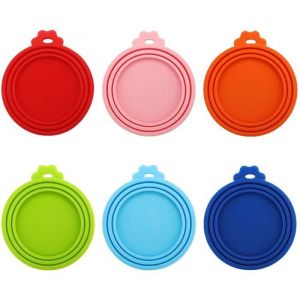 6 Pcs Couvercles De Boîtes De Nourriture Chien Couvercles Silicone Réutilisable Coque Boîte de Nourriture Chien pour Chien Chat