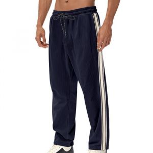Pantalon Homme de jogging Grande Taille Pantalons de Sport Homme Velours C&ocirc;tel&eacute; Respirant Running Fitness Poches - Bleu Marine