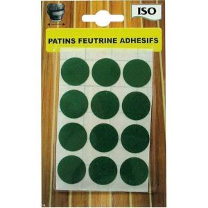 Patins feutrine anti-rayure ISO - Diam&egrave;tre 22 - Lot de 12