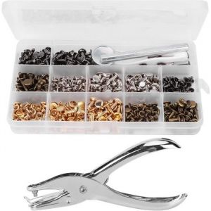 Pince à poinçonner Rivets en cuir goujons métalliques tubulaires en fer haute résistance pour ceintures coupe-vent doudounes