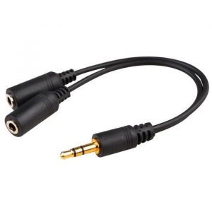 INSTEN C&acirc;ble Adaptateur - Doubleur-Splitter-Diviseur-R&eacute;partiteur - Audio St&eacute;r&eacute;o - 1 jack 35mm m&acirc;le vers 2 jack 35 mm femell S0433